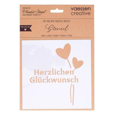 Vaessen Creative - Mundart Stencil Herzlichen Glückwunsch